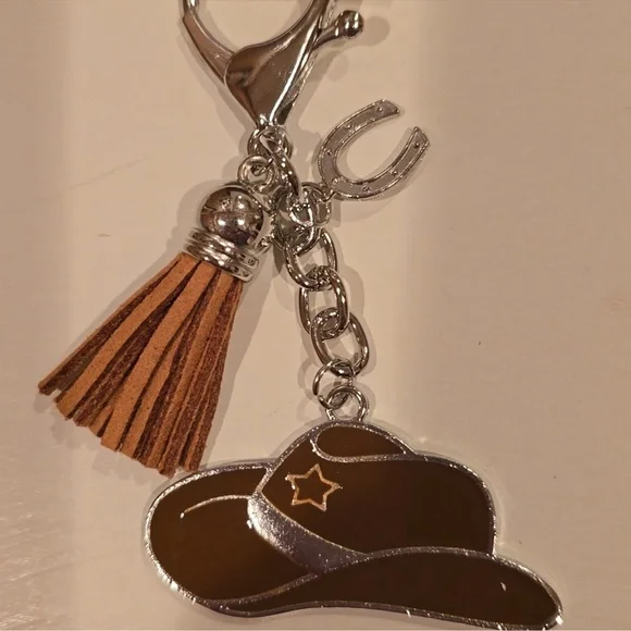 Cowboy Jewelry Set - Earrings With Keycharm. NEW. - Picture 8 of 9